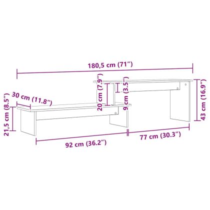 Комплект ТВ шкаф Черния дъб 180 x 30 x 43 см Инженерно дърво