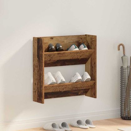 Шкаф за обувки Старо дърво 60 x 18 x 60 см Инженерно дърво