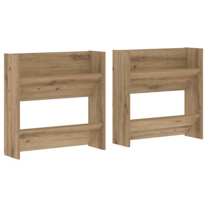 Шкаф за обувки с рафт 2 pcs Дъб 60 x 18 x 60 см Инженерно дърво