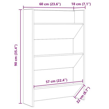 Шкаф за обувки с рафт Дъб 60 x 18 x 90 см Инженерно дърво
