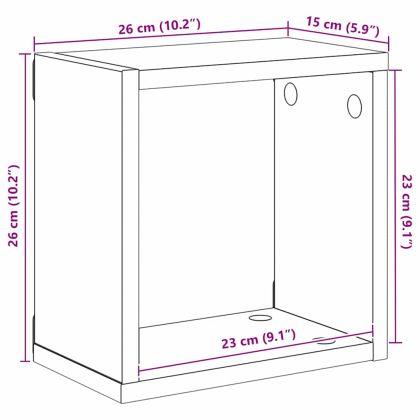 Стени за рафтове 2 pcs Дъб 26 x 15 x 26 cm Инженерно дърво