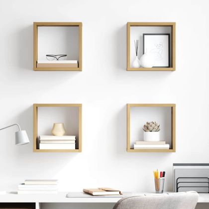 Стени за рафтове 4 pcs Дъб 26 x 15 x 26 cm Инженерно дърво