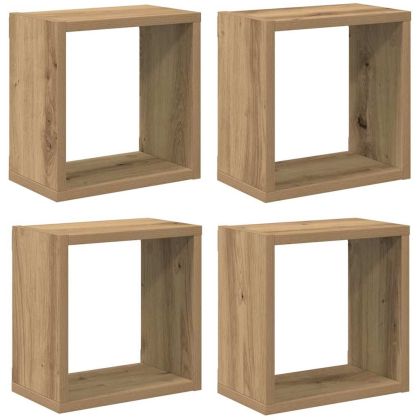 Стени за рафтове 4 pcs Дъб 26 x 15 x 26 cm Инженерно дърво