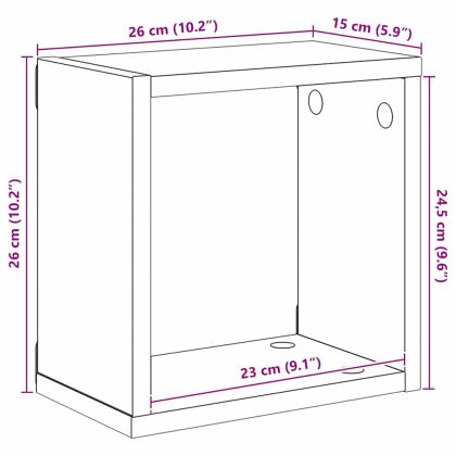 Стени за рафтове с рафт 2 pcs Черния дъб 26 x 15 x 26 cm