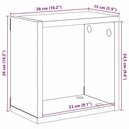 Стени за рафтове с рафт 4 pcs Черния дъб 26 x 15 x 26 cm
