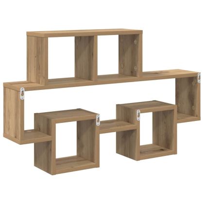 Стенен рафт с рафт дъб артизан 82 x 15 x 51 см Инженерно дърво