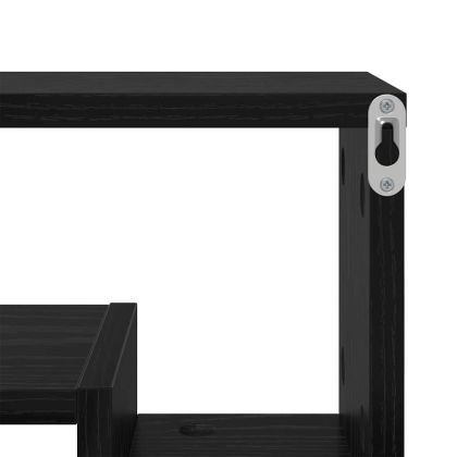 Стенен рафт с рафт Черен дъб 82 x 15 x 51 см Инженерно дърво