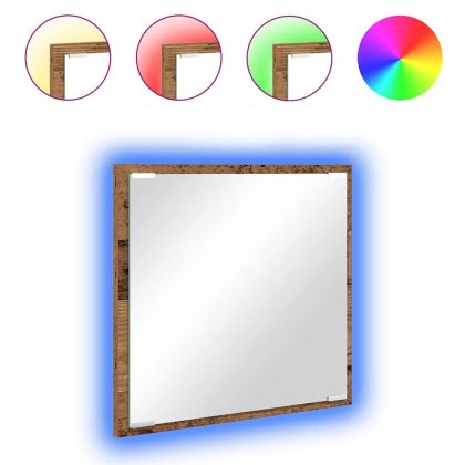 LED огледало за баня с огледало Старо дърво 40 x 37 x 8.5 см