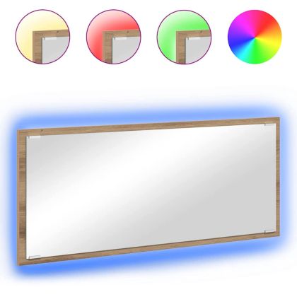 Огледало с огледало Дъб 90 x 8,5 x 37 см Инженерно дърво