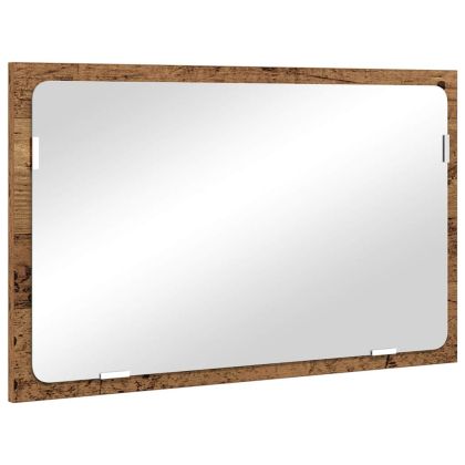 Комплект мебели за баня с чекмедже с огледало 2 pcs Старо дърво