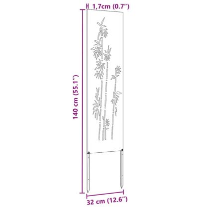Екран за градинска неприкосновеност Ръждясало 32 x 140 см