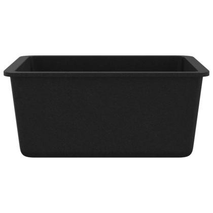 Гранитна кухненска мивка, единична, черна