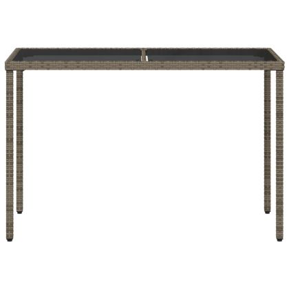 Градински трапезен комплект 5 части с възглавници сив полиратан