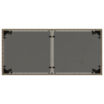 Градински трапезен комплект 5 части с възглавници сив полиратан