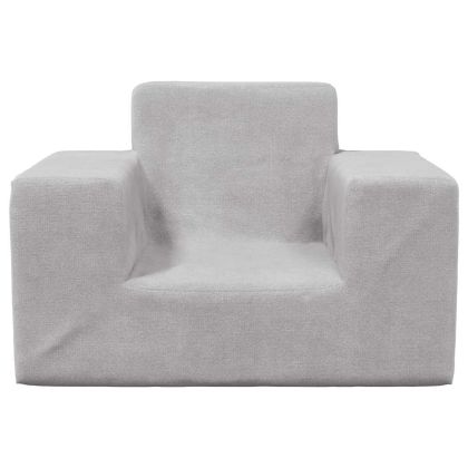 Детски диван, светлосив, мек плюш