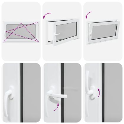 Прозорец за мазе "RISOR" 100x60 см, накланящ се и завъртащ се, DIN десен, бял