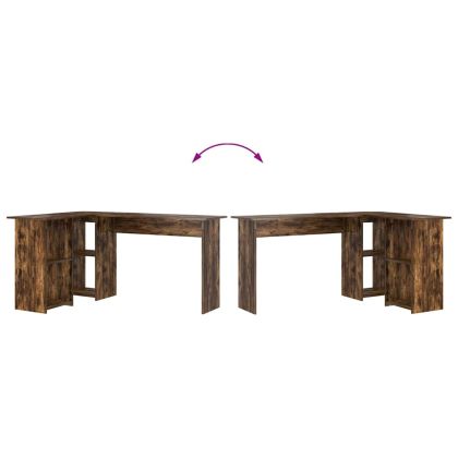 Бюро с рафт Димян дъб 142 x 102 x 73 см Инженерно дърво