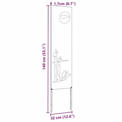 Екран за градинска неприкосновеност Ръждясало 32 x 140 см
