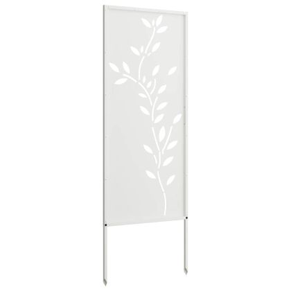 Екран за градинска неприкосновеност Флорален Бяло 50 x 140 см