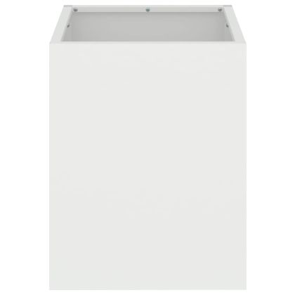 Градинска саксия Бяло 32 x 32 x 40 см Студено валцована стомана