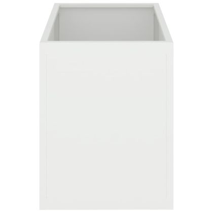 Градинска саксия Бяло 50 x 32 x 40 см Студено валцована стомана