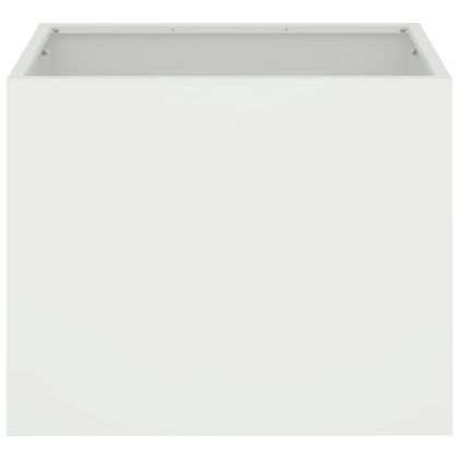 Градинска саксия Бяло 50 x 32 x 40 см Студено валцована стомана
