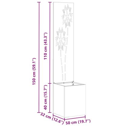 Екран за градинска неприкосновеност Сребрист 32 x 140 см