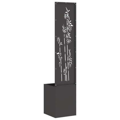 Екран за градинска неприкосновеност Флорален Черно 32 x 140 см