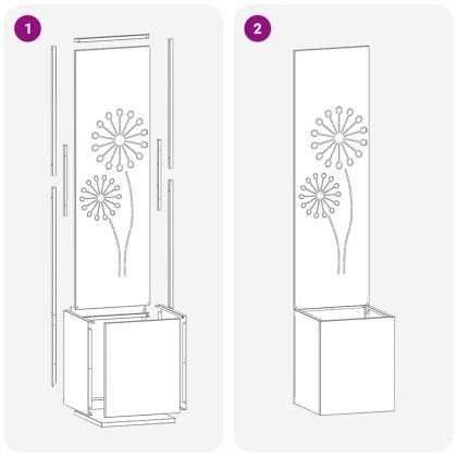 Екран за градинска неприкосновеност Ръждясало 32 x 140 см