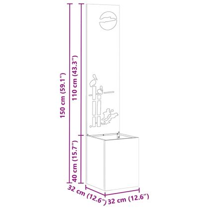Екран за градинска неприкосновеност Сив 32 x 140 см
