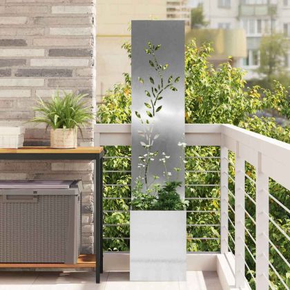 Екран за градинска неприкосновеност Флорален Сив 32 x 140 см