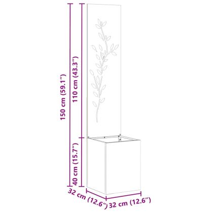 Екран за градинска неприкосновеност Флорален Сив 32 x 140 см