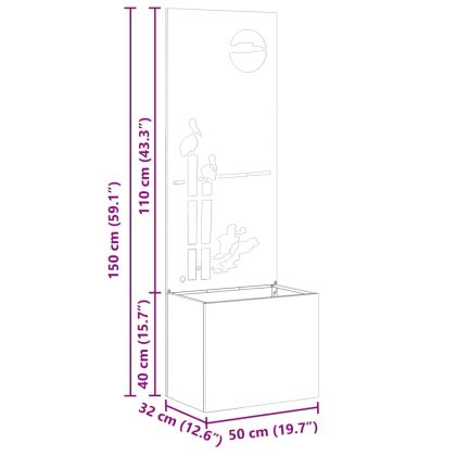 Екран за градинска неприкосновеност Ръждясало 50 x 140 cm