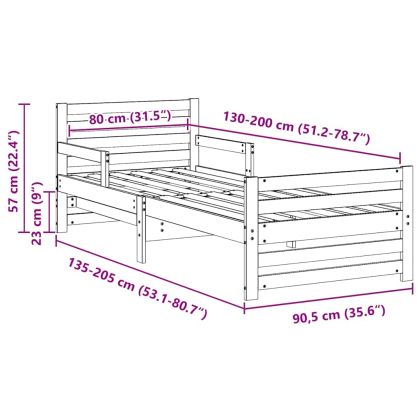 Рамка за легло с таблото Бяло 80 x 200 cm Инженерно дърво