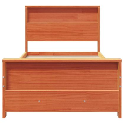 Рамка за легло с таблото Кафяво с восъчно покритие 75 x 190 cm