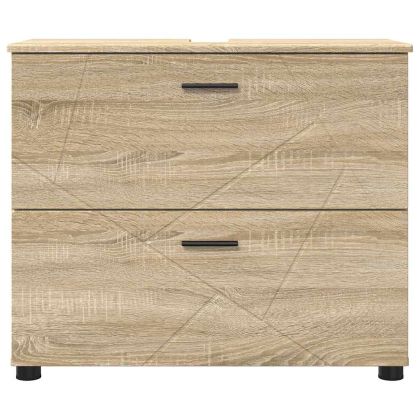 Шкаф за баня с чекмедже с врата Сонома дъб 76,5 x 35 x 64 см