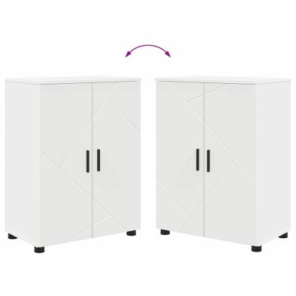 Шкаф за баня Бяло 60 x 35 x 80 см Инженерно дърво & Метал