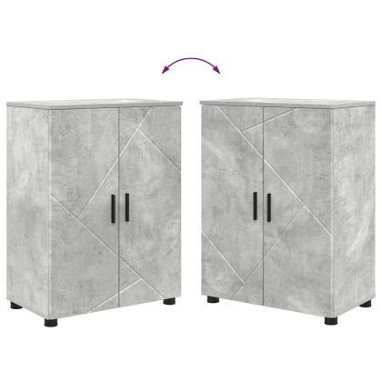 Шкаф за баня със съхранение Циментено сиво 60 x 35 x 80 см