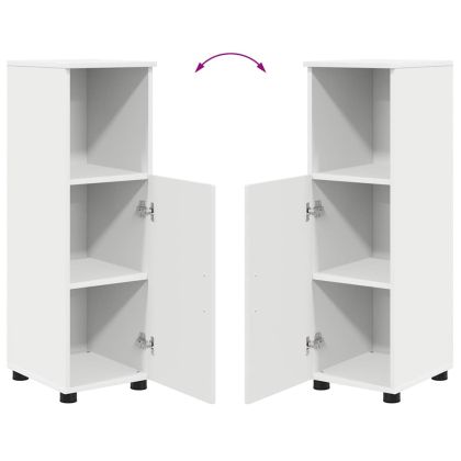 Шкаф за баня Бяло 30 x 35 x 95 см Инженерно дърво & Метал