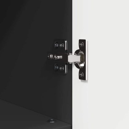 Шкаф за баня Черно 30 x 35 x 95 см Инженерно дърво & Метал