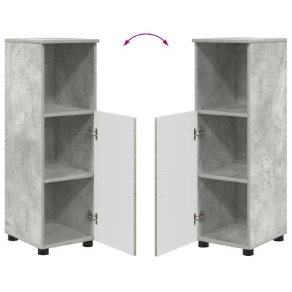 Шкаф за баня със съхранение Циментено сиво 30 x 35 x 95 см