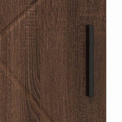 Шкаф за баня Кафяв дъб 30 x 35 x 95 см Инженерно дърво & Метал