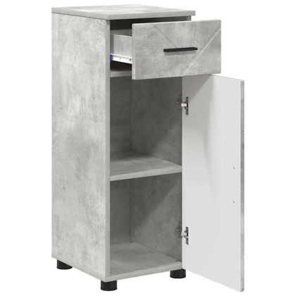 Шкаф за баня с чекмедже с врата Циментено сиво 30 x 35 x 80 см