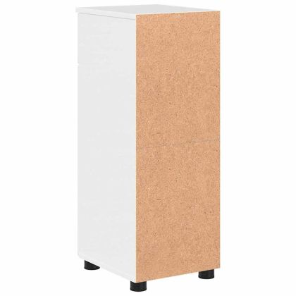 Шкаф за баня с чекмедже с врата Лъскаво бяло 30 x 35 x 80 см