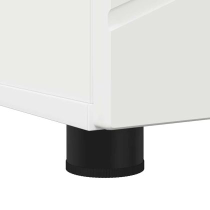 Шкаф за баня Бяло 30 x 35 x 192 см Инженерно дърво & Метал