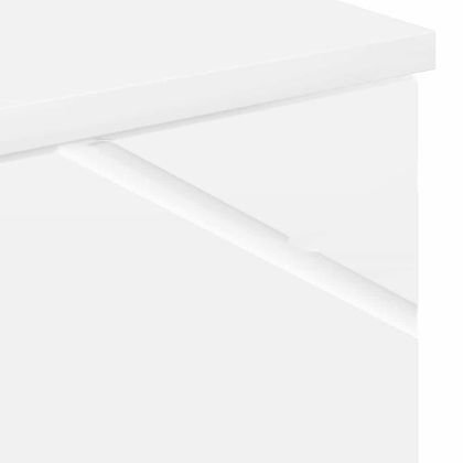 Шкаф за баня със съхранение Лъскаво бяло 30 x 35 x 192 см