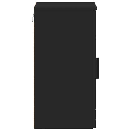 Шкаф за баня Черно 30 x 31,5 x 61 см Инженерно дърво & Метал