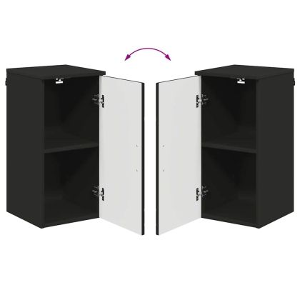 Шкаф за баня Черно 30 x 31,5 x 61 см Инженерно дърво & Метал