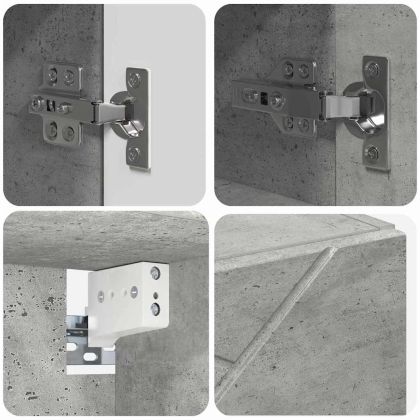 Шкаф с огледало Бетонно сиво 59 x 17 x 55 см Инженерно дърво