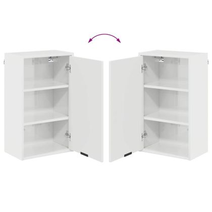 Шкаф за баня Монтиране на стена Лъскаво бяло 39 x 23,5 x 65 см